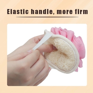 Optimal <b>Power</b> Double-Sided Natural Bath Towel with Modern Flower-Design Loofah Scrubbing <b>Brush</b> Comfortable Bath Experience - Product Image 2