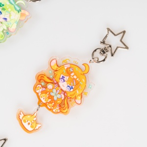 Dessin animé imprimé Q Version <span class=keywords><strong>attaque</strong></span> Titan figurines d'anime UV imprimé acrylique Cosplay bijoux en plastique porte-clés pour cadeau d'amis - Product Image 4