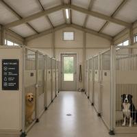 Snel te monteren modulaire geprefabriceerde stalen hondenkennel - Geïsoleerde gegalvaniseerde dierenverblijf voor fokkerij