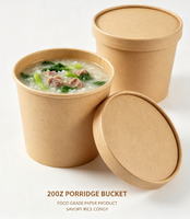Bols à soupe jetables en papier recyclable à paroi simple, qualité alimentaire, en carton kraft blanc pour porridge, 8oz 12oz 16oz 20oz 26oz 32oz, vente en gros