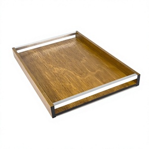 Bandeja de Servicio de Madera Hecha a Mano, Desechable, Ecológica, con Logotipo Personalizado Grabado, Acabado Pulido, para Uso Doméstico y de Catering, Grado B.S. - Product Image 3