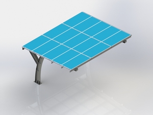 Abri <span class=keywords><strong>solaire</strong></span> pour voiture à colonne unique 10 kW, système en <span class=keywords><strong>aluminium</strong></span> léger - Product Image 6