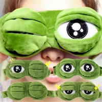 Masque de sommeil en peluche douce Masque pour les yeux grenouille triste de voyage Rembourré Aide au repos Masque pour les yeux 3D Bandeau pour les yeux Enfant Adulte Patch pour les yeux Relax Massager