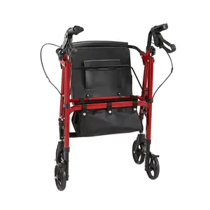 Produto para idade, venda quente, leve, liga de alumínio, 4 roda, rollator walker com assento