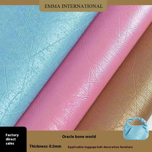 Cuir synthétique PU 0,5 mm Spunlace Bottom Nail Bone World à motif gaufré pour sacs à main, bijoux et lunettes pour femmes - Product Image 1