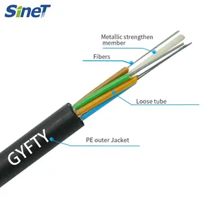 Harga pabrik OEM GYFTP jaket tunggal kabel serat optik ADSS 12 24 48 96 inti