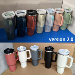 Tazze da 40 once con stampa a zampa calda con manico tazze da caffè con isolamento sottovuoto in acciaio inossidabile a doppia parete di colore personalizzato all'ingrosso - Product Image 4