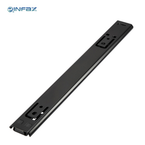 Acier laminé à froid 35mm canal télescopique Rail <span class=keywords><strong>de</strong></span> guidage coureur tiroir glissière 2 sections roulement à billes <span class=keywords><strong>pour</strong></span> cuisine zingué - Product Image 3