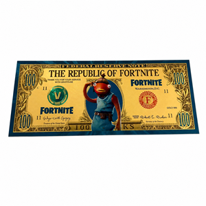 Nouvelle collection 2026 : Billet de banque commémoratif <span class=keywords><strong>Fortnite</strong></span> 5 designs, plaqué or, en plastique, avec impression UV double face – Cadeau souvenir - Product Image 4