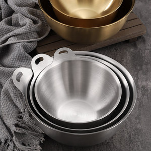 ชามสลัดสแตนเลสมีหูจับ ขนาด 13-17.9 ซม. ชามทำอาหารสำหรับราเมน บะหมี่เย็น และการผสมอาหาร - Product Image 3