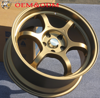 Jantes personnalisées en or 17-18 pouces, forgées par flux, 6 branches, à déport profond, 5x114.3 5x100 5x112 5x108 pour Subaru, Mitsubishi, Toyota, BMW Tuning