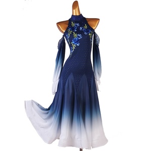 Abito da <span class=keywords><strong>ballo</strong></span> moderno con strass, vestito intero da competizione, abito a gonna ampia per valzer, tango, danza latina - Product Image 1