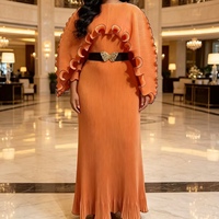 Robe plissée d'été africaine unie, coupe ample, élégante, grande taille pour femmes rondes – Nouveauté très prisée
