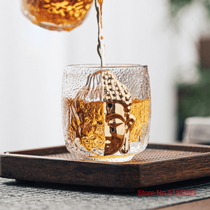 Verre à <span class=keywords><strong>liqueur</strong></span> en cristal 3D en relief, motif Bouddha du Démon Zen bouddhiste, pour saké, vin, vodka, <span class=keywords><strong>whisky</strong></span>, thé, couleur azur religieuse - Product Image 2