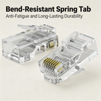 OEM Cat5e RJ45 konektor Plug 8P8C UTP kabel jaringan FTP ujung kabel Ethernet kristal kepala untuk komunikasi telekomunikasi & Data