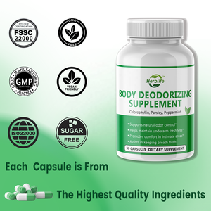 Haccp OEM ODM Body Deodorizing <b>Supplement</b> for Internal Odor Control, Fresh Breath, and Digestive Support - Product Image 4