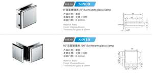 Clip <span class=keywords><strong>de</strong></span> fixation mural moderne et durable en laiton pour porte <span class=keywords><strong>de</strong></span> <span class=keywords><strong>douche</strong></span> en verre à 90 degrés avec vis d'installation pour salle <span class=keywords><strong>de</strong></span> bain - Product Image 3