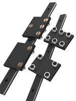 Guide linéaire externe à double axe MGR20S/MGR25S/MGR35S/MGR50, bloc coulissant en acier pour roulement, tiroir de vitrine, axe optique