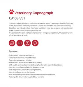 Monitor de Pacientes Veterinario VahnLing CA10S-VET Etco2, Capnógrafo para Mascotas, Perros y Gatos - Product Image 6
