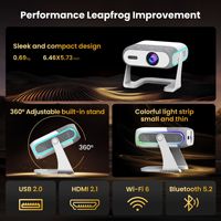 Proyektor Mini Pintar Portabel Sistem Android 14 Terbaru, Native 720p, Wifi 5g, Auto Focus, Keystone