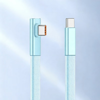 Câble de charge USB Type C vers C tressé en nylon 100W à angle droit, charge rapide USB PD pour appareil photo et appareil mobile, personnalisation OEM