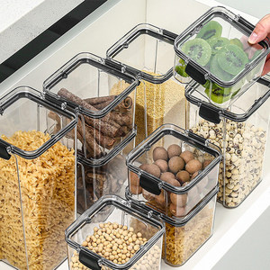 Kitchen <b>Storage</b> Jar Rectangle Clip-On Lid Airtight Moisture Proof Food Container <b>Drawer</b> Organizer - Product Image 1
