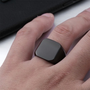 Fashion Fine Stainless Steel Finger <b>Ring</b> Dainty <b>Gold</b> Plated Blank <b>Rings</b> Men - Product Image 3