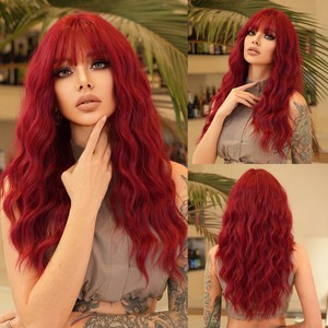 Wholesale 60cm Long Red Body Wave Synthetic <strong>Wig</strong> <strong>Lolita</strong> Fashion Halloween Party Anime Cosplay <strong>Wig</strong> for Women - Product Image 2