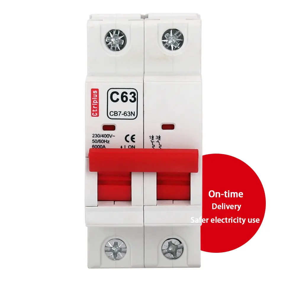 Servicio amigable con la CB7-63N BC 32 amp 2 polos montaje en panel interruptor de cambio MCB eléctrico RCD 6a carcasa 3 fases