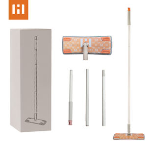 Pour serpillière plate écologique, lingettes humides jetables biodégradables et manche télescopique en acier avec essoreur intégré - Product Image 3