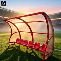 Banc d'équipe mobile en aluminium pour 6 joueurs, abri pour joueurs de football, idéal pour les terrains de sport en plein air
