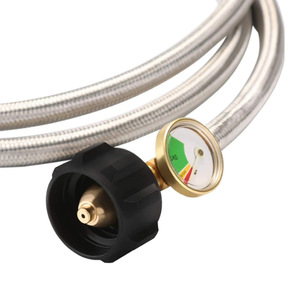 สายยางโลหะ QCC Type1 ขนาด 40 ปอนด์ พร้อมเกจวัด 1/4 NPT 15 นิ้ว สำหรับใช้กับรถบ้าน - Product Image 3