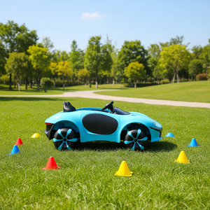 डबल खुले दरवाजे बच्चों के साथ इलेक्ट्रिक राइड-ऑन कार दो से 4 साल के लिए 12 वी बैटरी प्लास्टिक - Product Image 3