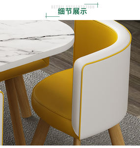 Set <span class=keywords><strong>Tavolo</strong></span> da Pranzo di Lusso in Legno e Pietra <span class=keywords><strong>con</strong></span> <span class=keywords><strong>6</strong></span> <span class=keywords><strong>Sedie</strong></span>, Arredamento Moderno per Soggiorno e Ristorante - Product Image 5