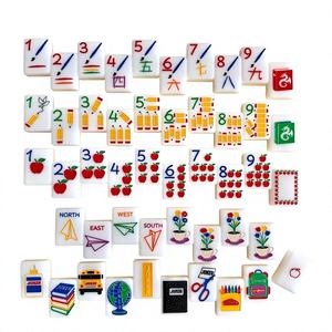 Ensemble de Mahjong américain éducatif en acrylique de la série Stock Teacher pour usage en classe, motif scolaire gravé, 160 pièces, expédition rapide et instantanée - Product Image 1