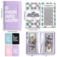 Défi des 100 enveloppes, carnet financier à feuilles mobiles A6 à rayures verticales, couleur macaron, personnalisable