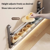 Étagère à chaussures murale pliable, organiseur de chaussures, support pour pantoufles, rangement pour chaussures dans la salle de bain, le salon, derrière la porte