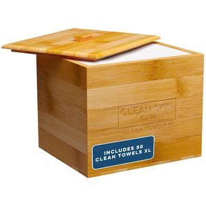 Clean Skin Club <b>Bamboo</b> Towel Box XL 50 Count Storage <b>Container</b> Bathroom Organizer - Product Image 1