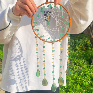 <span class=keywords><strong>Atrapasueños</strong></span> Bohemio <span class=keywords><strong>de</strong></span> Aventurina Verde y Cristal <span class=keywords><strong>de</strong></span> Citrino, Hecho a Mano, Piedra Curativa, Decoración <span class=keywords><strong>de</strong></span> Pared para el Hogar y Regalo Espiritual - Product Image 1