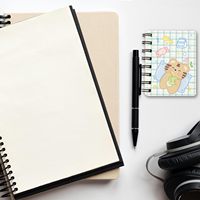 Carnets à spirales A7 miniatures à rabat latéral, avec pages vierges, imprimés sur mesure avec un motif de dessin animé mignon, pour enfants, bureau, voyage