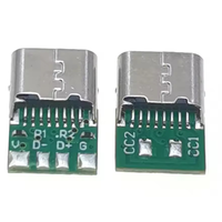 Connecteurs USB Type C Femelle, Jack Double, Résistances 5.1K, 16 Broches, Haute Performance, Haute Qualité, Bornes Électriques, Soudage, DIY, Données