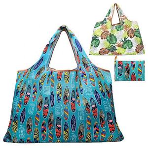 Bolsa de Compras Plegable Expandible Reutilizable Grande de Poliéster 190T Resistente con Diseño Personalizado y Rayas para Compras - Product Image 5