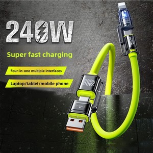 <span class=keywords><strong>C</strong></span>âble de charge et de transfert de données super rapide Atomic PD 4-en-1 pour appareils mobiles 15 17 240W, <span class=keywords><strong>c</strong></span>âble double-à-double en gel de silicone - Product Image 2