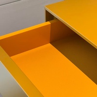 Commode de rangement moderne pliable jaune mat sur mesure à 8 tiroirs, sans poignée, pour salon, avec compartiments séparés, du fabricant