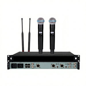 Système de microphone sans fil à double canal AD4D-3 B58/KSM8/KSM9/KSM11 Pile AA Connecteur XLR Technologie UHF PLL Professionnel - Product Image 1