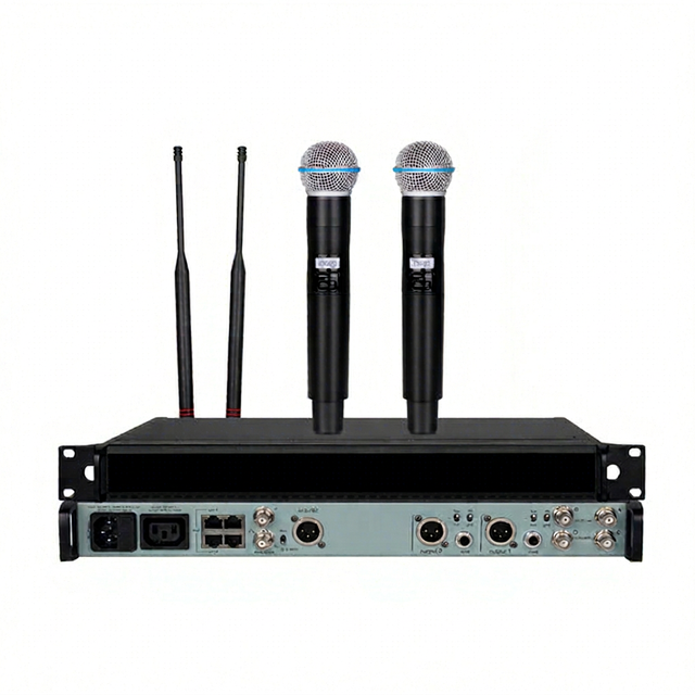 AD4D-3 Dual Channel Wireless Microphone System B58/KSM8/KSM9/KSM11 AA Battery XLR Connector UHF PLL Technology Professional
