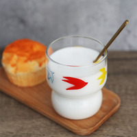Tasse à eau, jus ou thé en verre en forme d'oiseau, résistante à la chaleur et aux hautes températures, utilisable au micro-ondes, design moderne, simple paroi