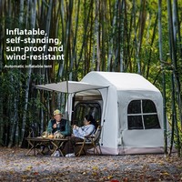 Tente gonflable à installation instantanée en un clic, abri de camping pour 1 à 2 personnes avec protection contre le vent, la pluie et le soleil