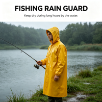 Poncho de pluie réfléchissant en tissu Oxford robuste pour hommes adultes, style coupe-vent une pièce, imperméable de sécurité pour le travail en extérieur