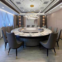 Table de salle à manger d'hôtel, grande table électrique pour restaurant, ensemble table et chaises, banquette de salle à manger pour 15-20 personnes, sur mesure, en bois massif, style nordique